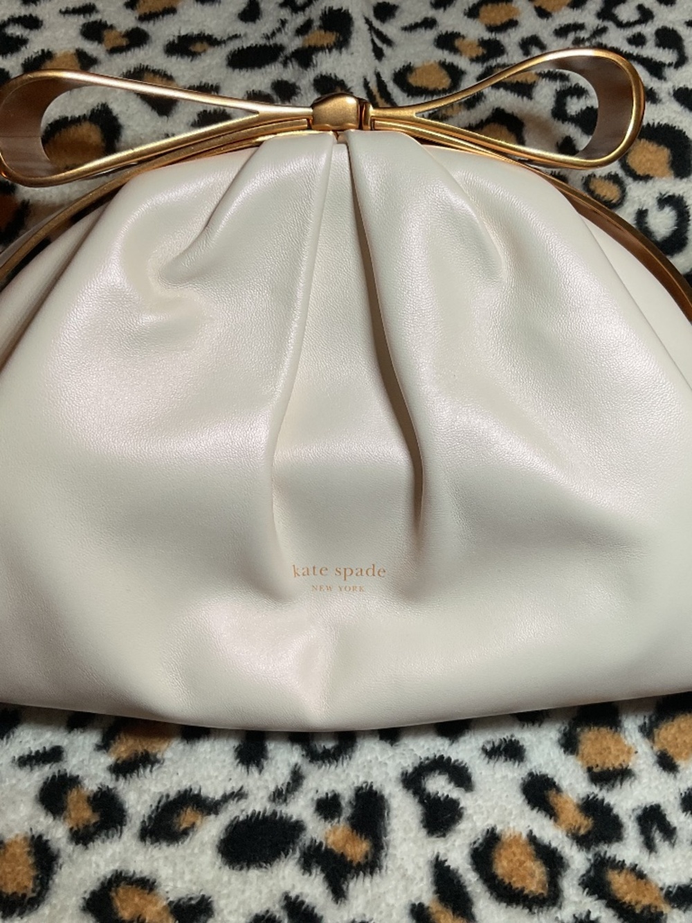 Kate Spade Bridal Smooth Leather Bow Clutch
